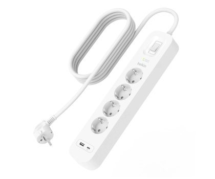 Listwa zasilająca Belkin Listwa przeciwprzepięciowa 525J, 4 gniazda Schuko, USB-A